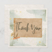 感謝の気持ちを伝えるフラットなスクエアのグリーティングカード サンキューカード (正面/裏面)