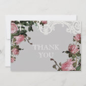 感謝の気持ちを伝えるフラットカード - トレリス ローズ ヴィンテージ サンキューカード (裏面)