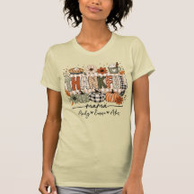 感謝の気持ちを伝えるママのためのカスタムキッズネーム入りハッピーサンクスギビングTシャツ