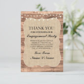 感謝の気持ちを伝えるラスティックカード 木製 バルコニー BBQ ウェディング サンキューカード (スタンド正面)