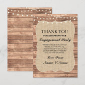 感謝の気持ちを伝えるラスティックカード 木製 バルコニー BBQ ウェディング サンキューカード (正面/裏面)