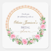 感謝の気持ちを伝えるローズ&スターチス ウェディングリース スクエアシール (正面)