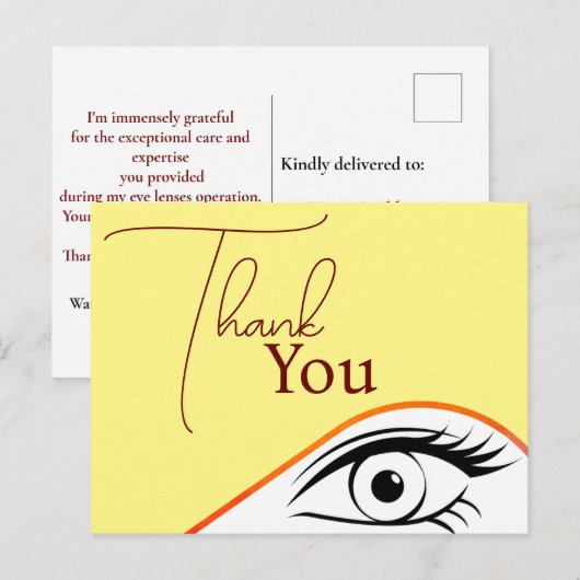 感謝の気持ちを伝える先駆的な眼科医 ポストカード (正面/裏面)