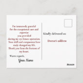 感謝の気持ちを伝える先駆的な眼科医 ポストカード (裏面)