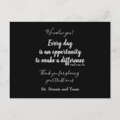 感謝の気持ちを伝える患者さんへの言葉 ブラック&ホワイト タイポグラフィ ポストカード (正面)