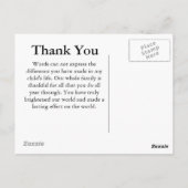 感謝の気持ちを伝える教師向けポストカード ポストカード (裏面)