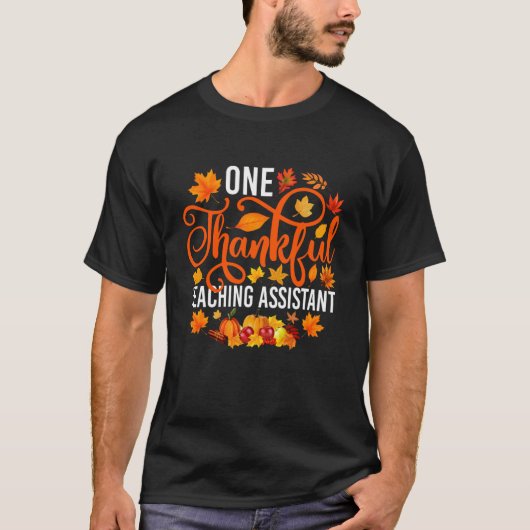 感謝の気持ちを伝える教育補助員 秋 紅葉 感謝 Tシャツ (正面)
