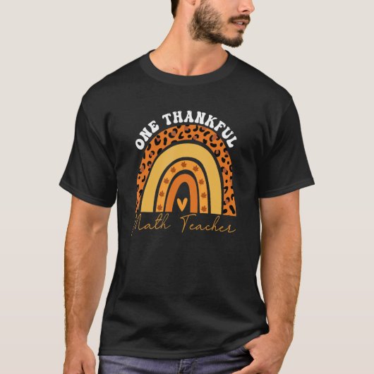感謝の気持ちを伝える数学教師 虹色のヒョウ柄 グルービーT Tシャツ (正面)