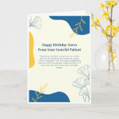 感謝の気持ちを伝える看護師への誕生日カード カード (黄色い花)
