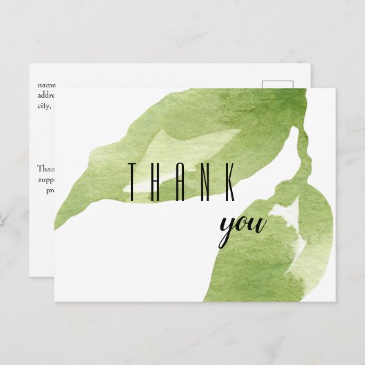 感謝の気持ちを伝える葉 ポストカード (正面/裏面)