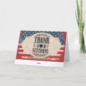 感謝の気持ちを伝える退役軍人へのグリーティングカード カード (裏面)