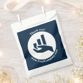 感謝の気持ちを伝える金融プランナー向けの白と青のギフトバッグ フェイバーバッグ (クリップ留めされた状態)