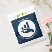 感謝の気持ちを伝える金融プランナー向けの白と青のギフトバッグ フェイバーバッグ (封をした状態)