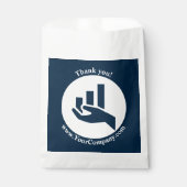 感謝の気持ちを伝える金融プランナー向けの白と青のギフトバッグ フェイバーバッグ (正面)