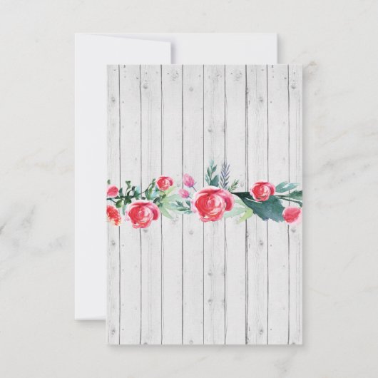 感謝の気持ちを伝える ウェディング レッドローズ カード (裏面)