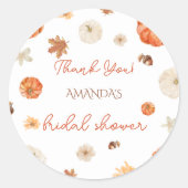 感謝の気持ちを伝える ハロウィン 秋 ブライダルシャワーのお礼 ラウンドシール (正面)