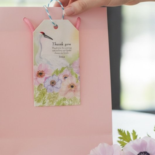 感謝の気持ちを伝える ブライダルシャワーのギフトタグ ホオヌキガラス ハナゴケ ギフトタグ