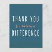 感謝の気持ちを届ける | ティール オレンジ ポストカード (正面)