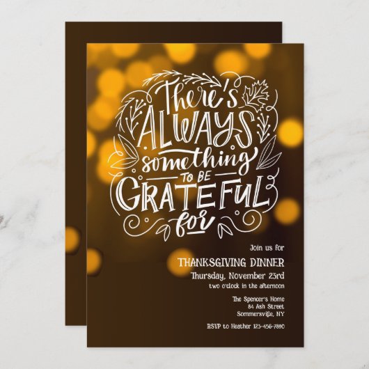 感謝の気持ちを常に持ち続ける 招待状 (正面/裏面)