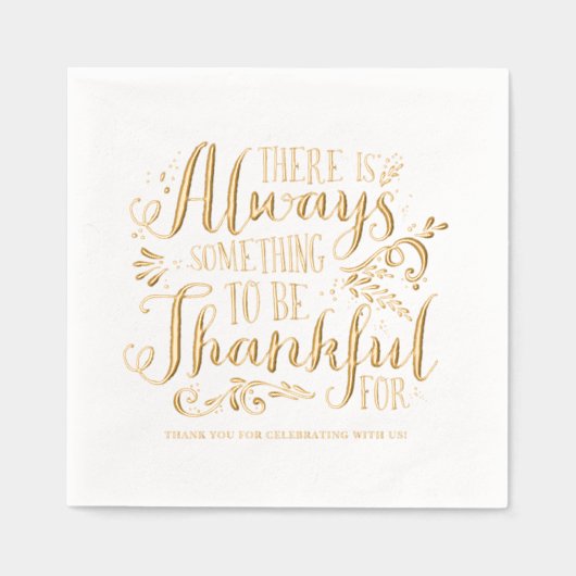 感謝の気持ちを常に持ち続ける 箔ナプキン (正面)