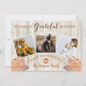 感謝の気持ちを持ったハッピー・サンクスギビングの賛美写真 シーズンカード (正面)