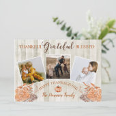 感謝の気持ちを持ったハッピー・サンクスギビングの賛美写真 シーズンカード (スタンド正面)