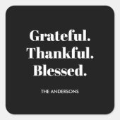 感謝の気持ちを持ったミニマルな賛美感謝祭 スクエアシール (正面)