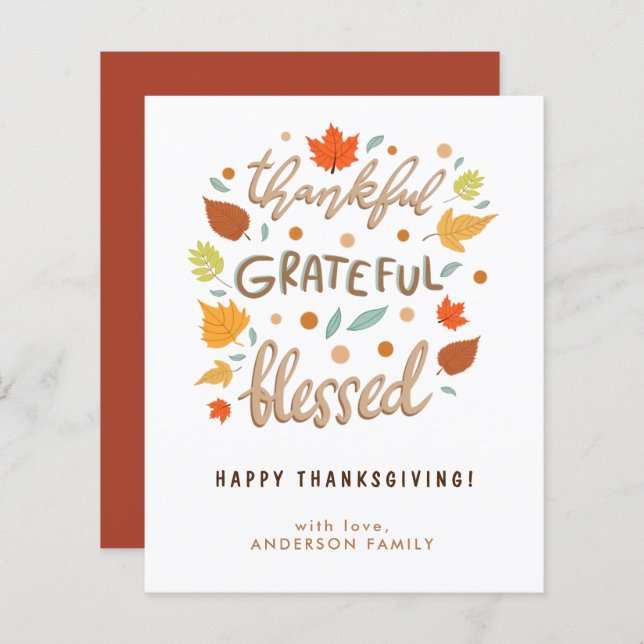 感謝の気持ちを持った感謝の気持ちを賛美予算に収める (正面/裏面)