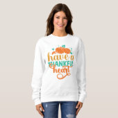 感謝の気持ちを持ってハートを持つ スウェットシャツ (正面フル)