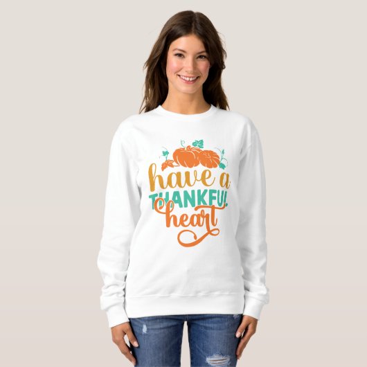 感謝の気持ちを持ってハートを持つ スウェットシャツ (正面フル)
