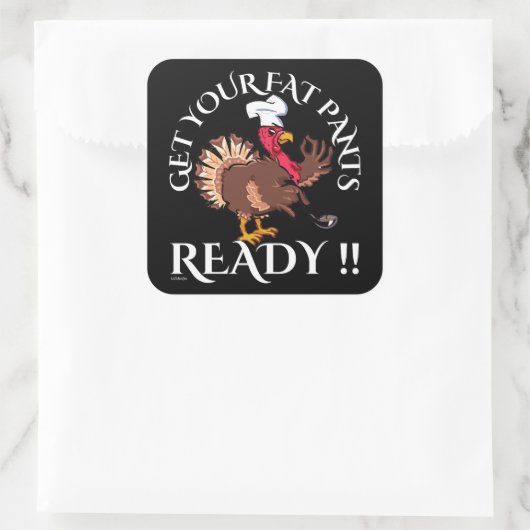 感謝の気持ちを持って太ったズボンを用意おもしろいする スクエアシール (バッグ)