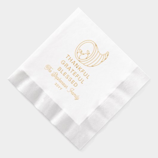 感謝の気持ちを持つコルヌコピア感謝の気持賛美ち 箔ナプキン (右)