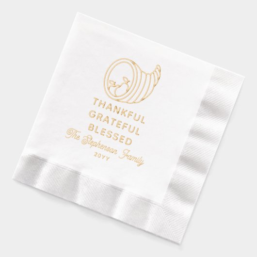 感謝の気持ちを持つコルヌコピア感謝の気持賛美ち 箔ナプキン (左)