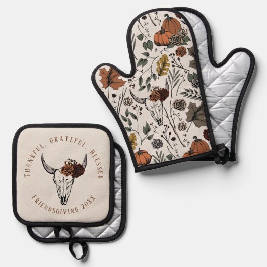 感謝の気持ちを持つ賛美西国の友情 鍋つかみ&鍋敷きセット (正面/裏面)