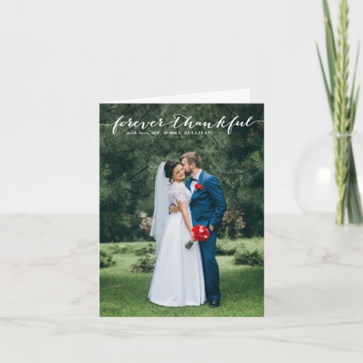 感謝の気持ちを永遠に 手書き縦書きありがとうカード サンキューカード (正面)