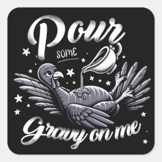 感謝の気持ちを私のボタンにいくつかの肉汁を注ぐ スクエアシール