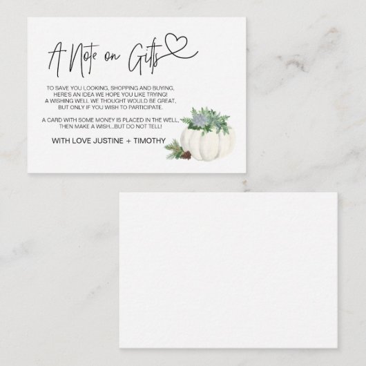 感謝の気持ちを結婚祈る贈り物のメモ エンクロージャーカード (正面/裏面)