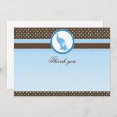 感謝の気持ちを表すカード　象　青　茶色 招待状 (正面/裏面)