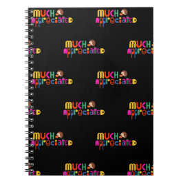 感謝の気持ちを表すギフト 黒 カラフル 大切にしています ノートブック