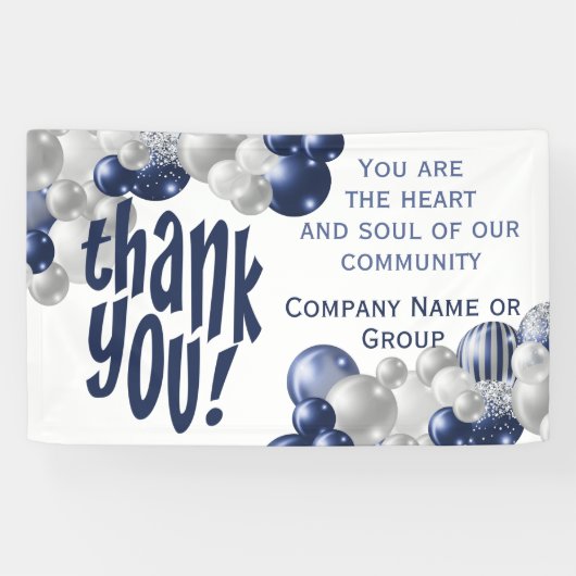 感謝の気持ちを表すスタッフボランティアバルーン 横断幕 (横)
