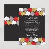 感謝の気持ちを表すパーティー ウェディング ラスベガス カジノ 招待状 (正面/裏面)