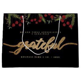 感謝の気持ちを表すモダンなスクリプトのホリーピンジのビジネスロゴ ラージペーパーバッグ