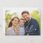 感謝の気持ちを表すモダンなスクリプト写真 ゴールドスター シーズンカード (正面)