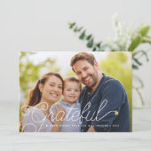 感謝の気持ちを表すモダンなスクリプト写真 ゴールドスター シーズンカード (スタンド正面)