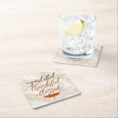 感謝の気持ちを賛美抱く大理石の羽 スクエアペーパーコースター (インサイチュ)