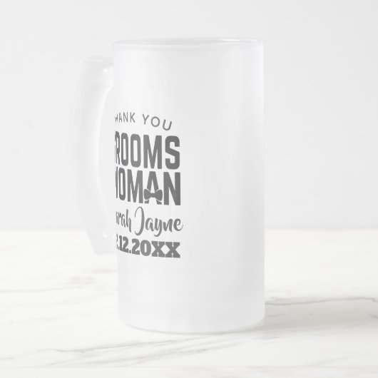 感謝の気持ちを込めたウェディングギフト フロストグラスビールジョッキ (正面左)