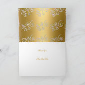 感謝の気持ちを込めたエレガントな金銀レースダイヤモンドオーバーレイ サンキューカード (内部)
