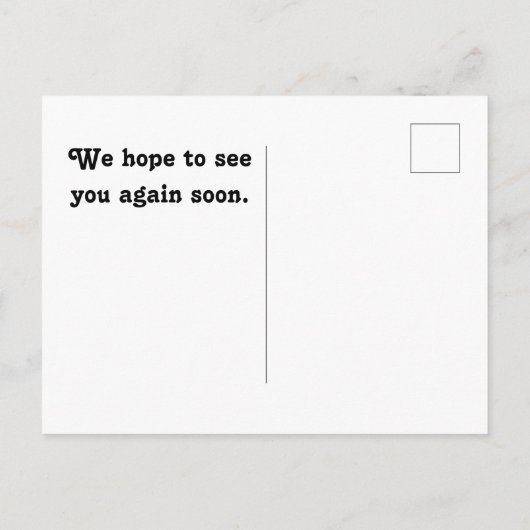 感謝の気持ちを込めたゲストハウスレンタル絵はがき 絵に描いたようなセイギョウ ポストカード (裏面)