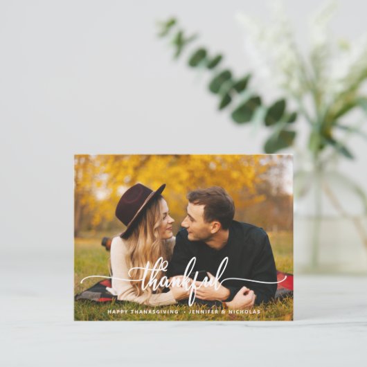 感謝の気持ちを込めたスクリプト写真はがき ポストカード (スタンド正面)