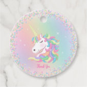 感謝の気持ちを込めたパステルカラーの魔法のユニコーンの誕生日 フェイバータグ (正面)
